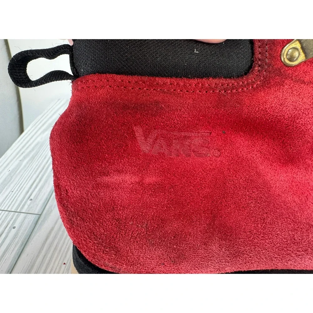 Vans‎ V7064 Red Suede Hiking Boots Men's 7 Women's 8.5 Reverse Waffle Sole